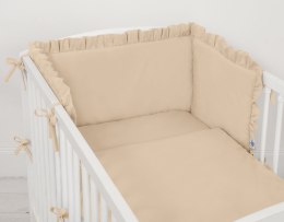 Uniwersalny ochraniacz z falbanką do łóżeczka niemowlęcego - beżowy