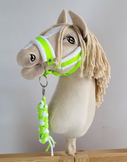 Uwiąz dla Hobby Horse ze sznurka - neon green/ biały