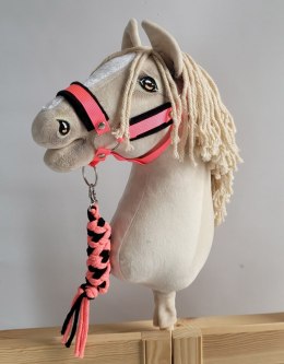 Uwiąz dla Hobby Horse ze sznurka - neon pink/ czarny