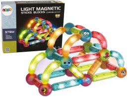 Świecące Klocki Magnetyczne Edukacyjne Zestaw 52 Elementy