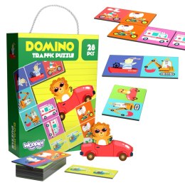 WOOPIE Gra Edukacyjna Transport Zwierzęta Puzzle Domino Montessori