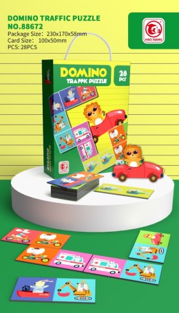 WOOPIE Gra Edukacyjna Transport Zwierzęta Puzzle Domino Montessori