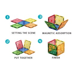 WOOPIE Magnetyczne Klocki Konstrukcyjne Montessori 3D