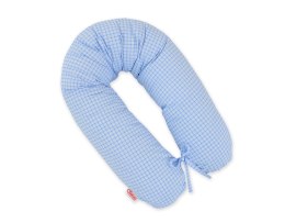 Poduszka ciążowa Longer dla kobiet w ciąży do spania - Kratka niebieska