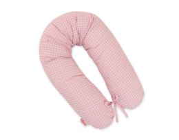 Poduszka ciążowa Longer dla kobiet w ciąży do spania - Kratka różowa