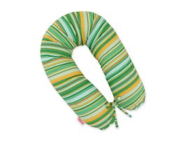 Poduszka ciążowa Longer dla kobiet w ciąży do spania - Paseczki zielono-żółte