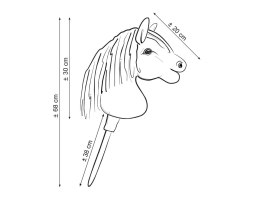 Hobby Horse Mały koń na kiju Premium - western ciemnogniady z ciemną grzywą A4