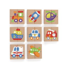 Viga Układanka drewniana puzzle magnetyczne - pojazdy Certyfikat FSC