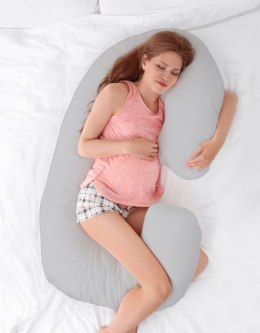 Poduszka ciążowa typu C poduszka dla kobiet w ciąży i do karmienia- róże sepia