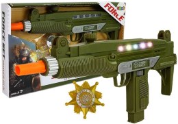 Zestaw Wojskowy Pistolet Dźwięk Światła Odznaka 37 cm