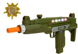 Zestaw Wojskowy Pistolet Dźwięk Światła Odznaka 37 cm