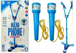 Mikrofony Zestaw Karaoke Dla Dzieci Niebieski Statyw Na Baterie